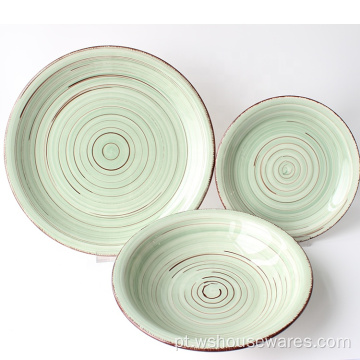 Wholesale dinnerset de mesa cerâmica de pintura de mão porpular